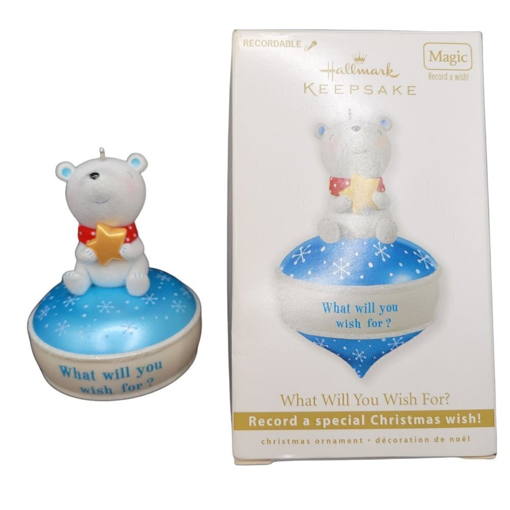 Hallmark Keepsake Recordable Ornament What Will You Wish For Polar Bear 2010